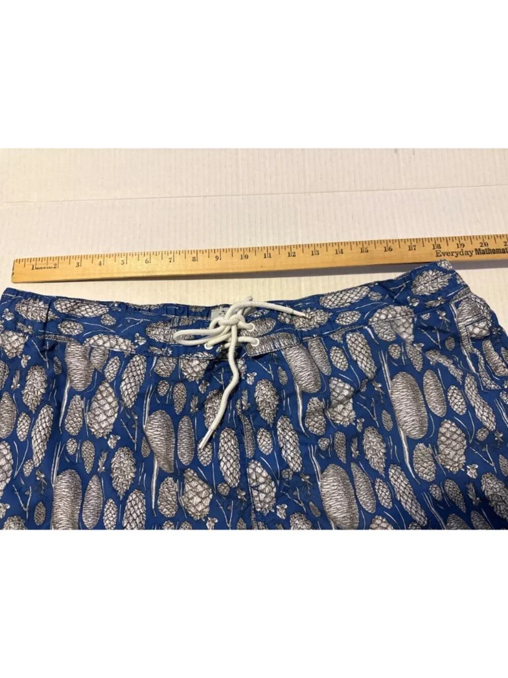 Ocean Pacific Swimming Trunks Blue and White Pine Cone Size 2XL